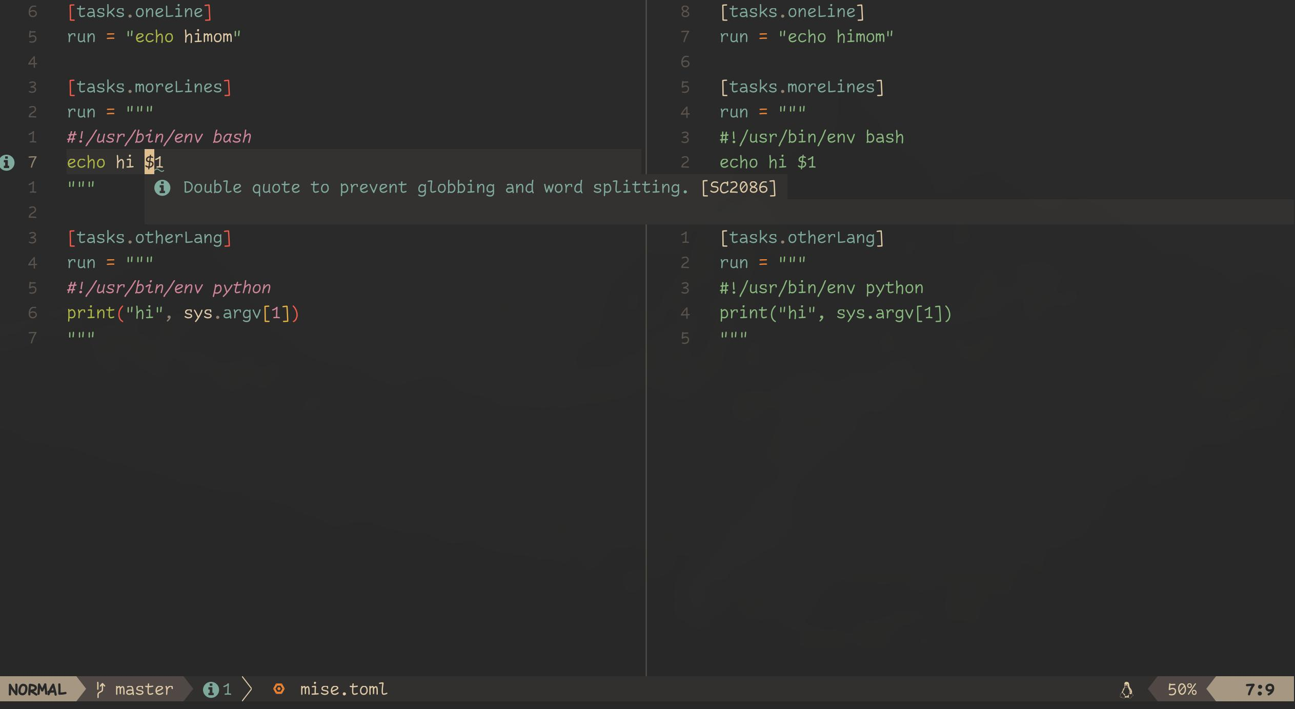 run cmd syntax highlighting demo